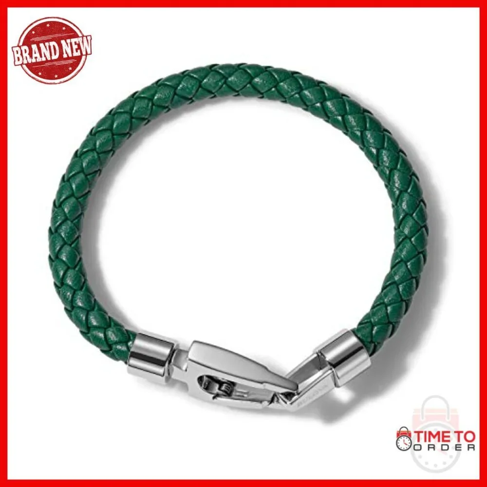Braided Leather Bracelet with Tuning Fork Clasp, Medium Size